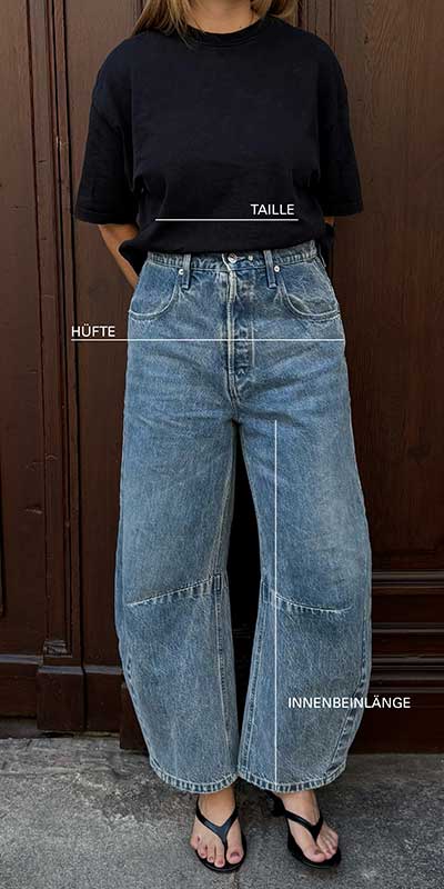Denim mit angezeichneten Maßen