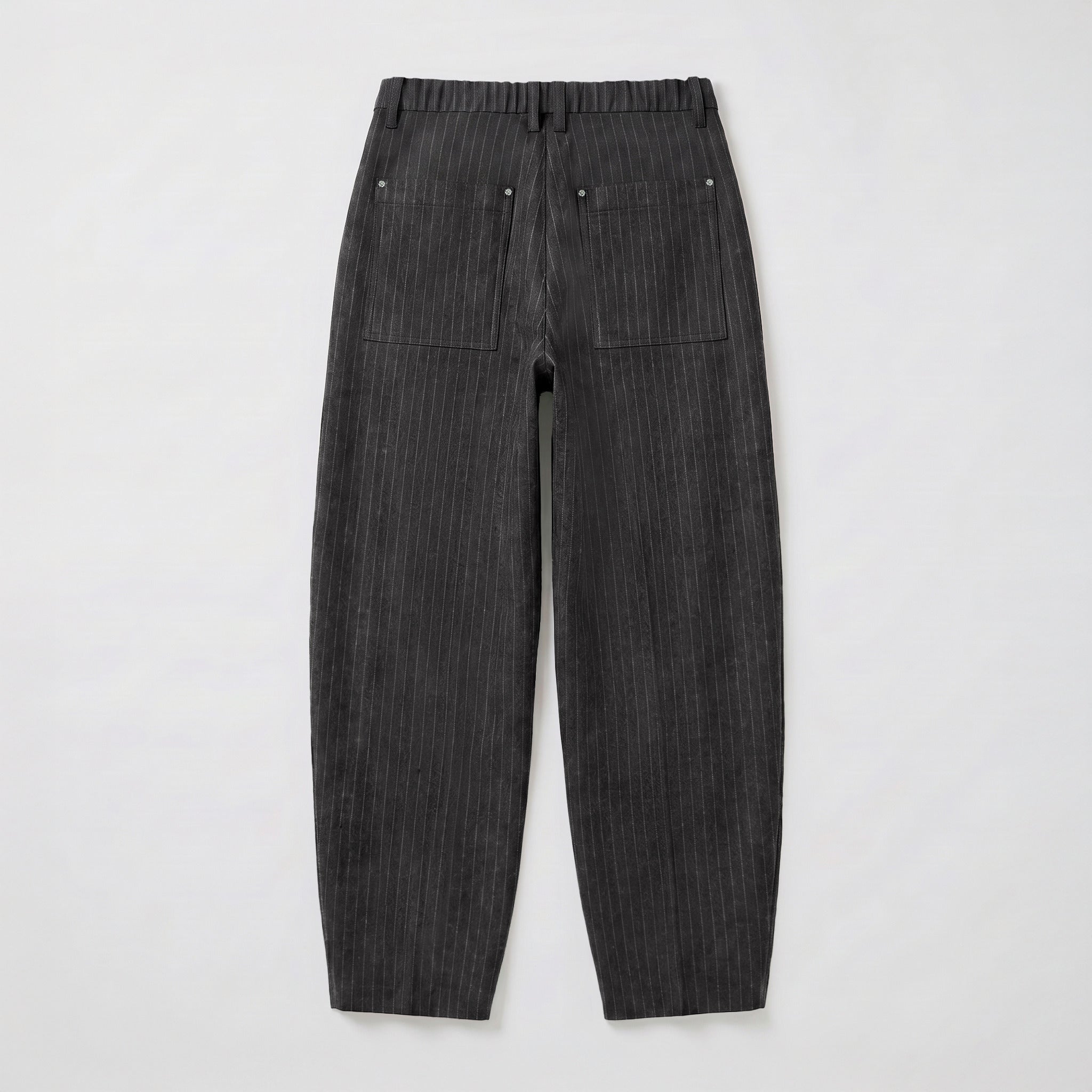 Relaxed trousers made of premium jersey. | TWIST 3.0 | black grey stripes | Back view of bust