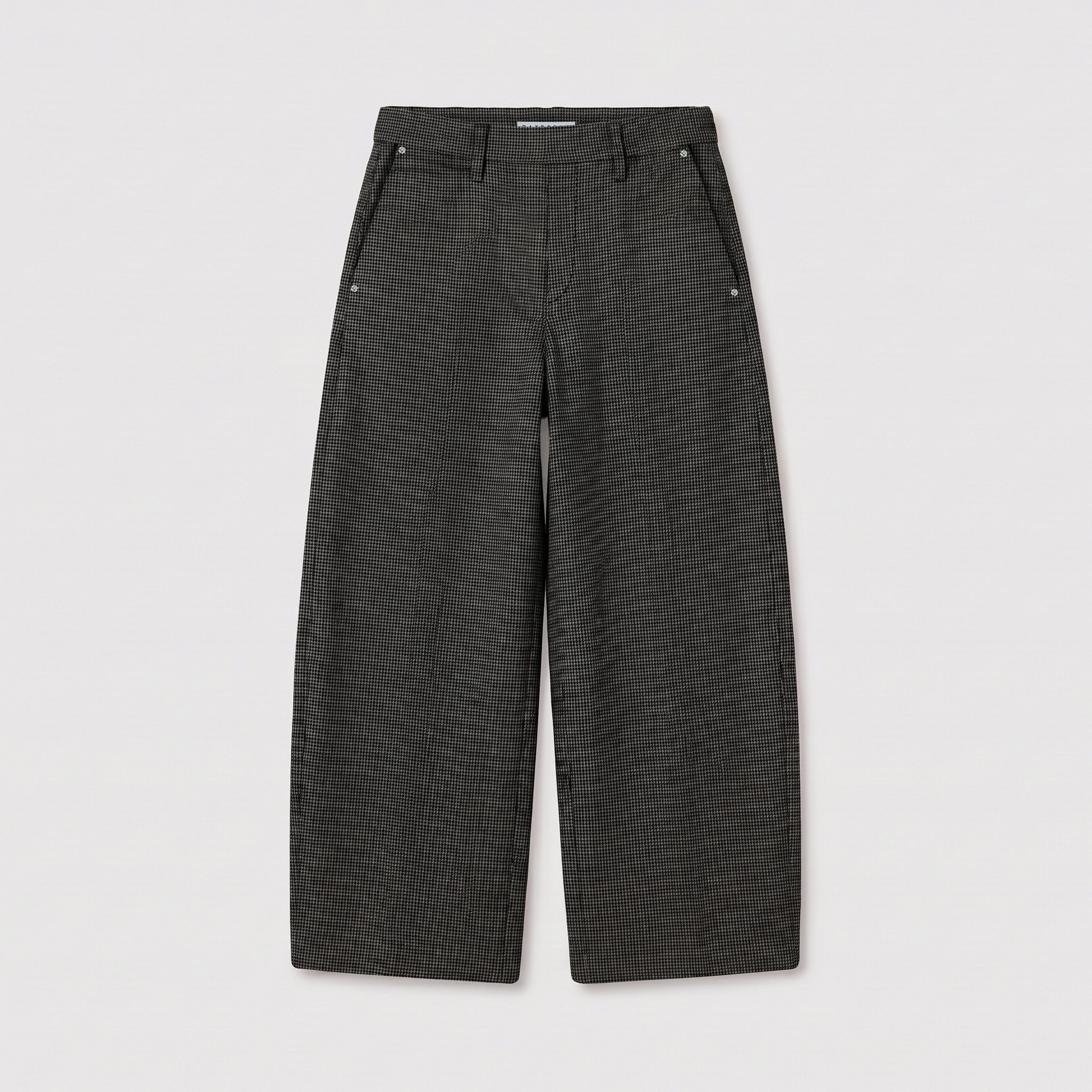 Relaxed jump-in trousers made of premium jersey. | MILTON | smoke houndstooth | Front view of bust