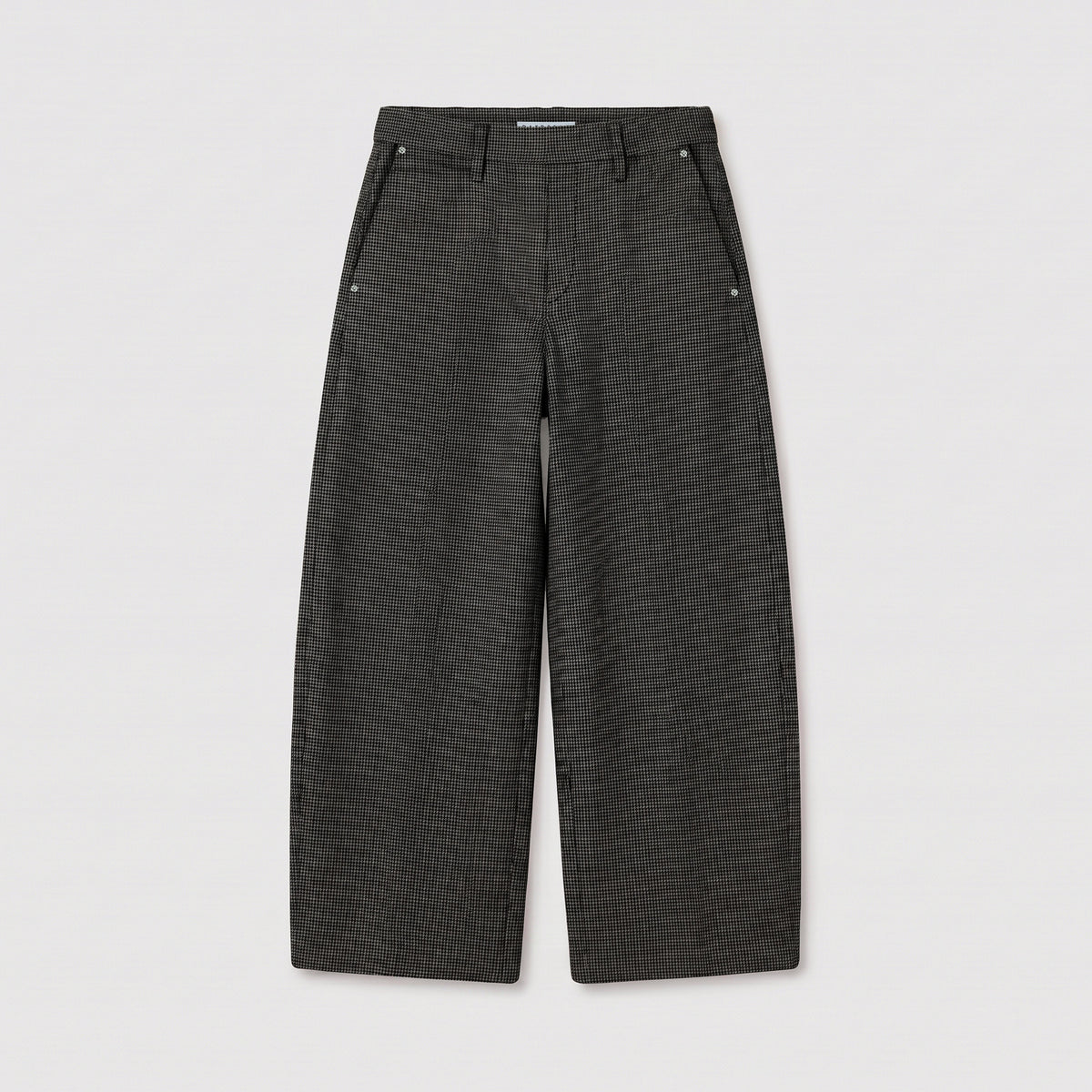 Relaxed jump-in trousers made of premium jersey. | MILTON | smoke houndstooth | Front view of bust