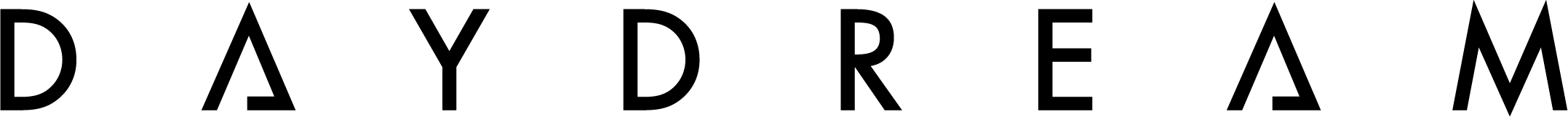 DAYDREAM logo in bold black uppercase lettering on a transparent background.