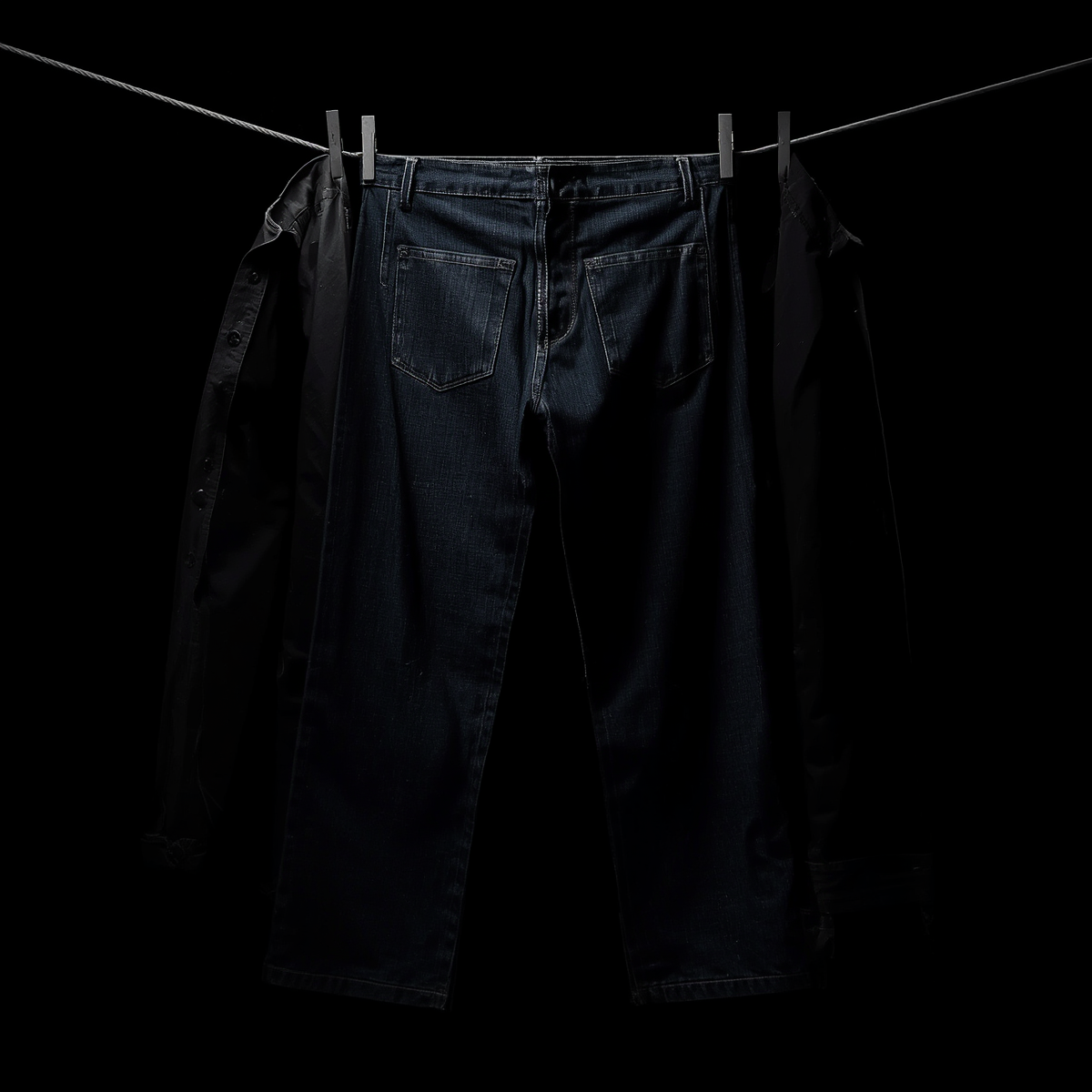Wäscheleine mit Denim