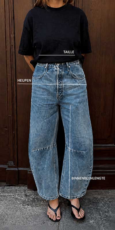 Denim mit angezeichneten Maßen