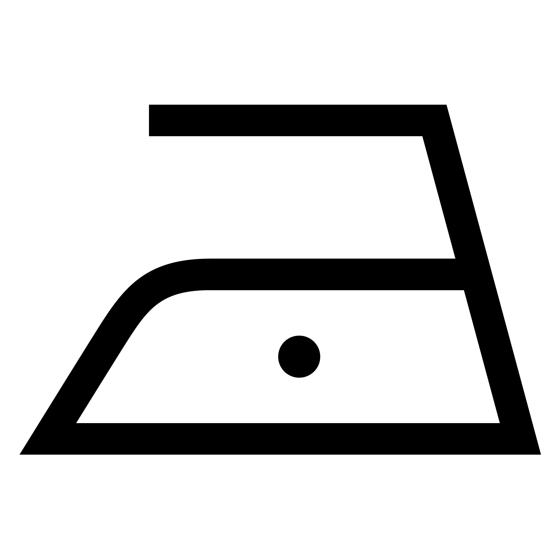 Black iron symbol with one dot inside.