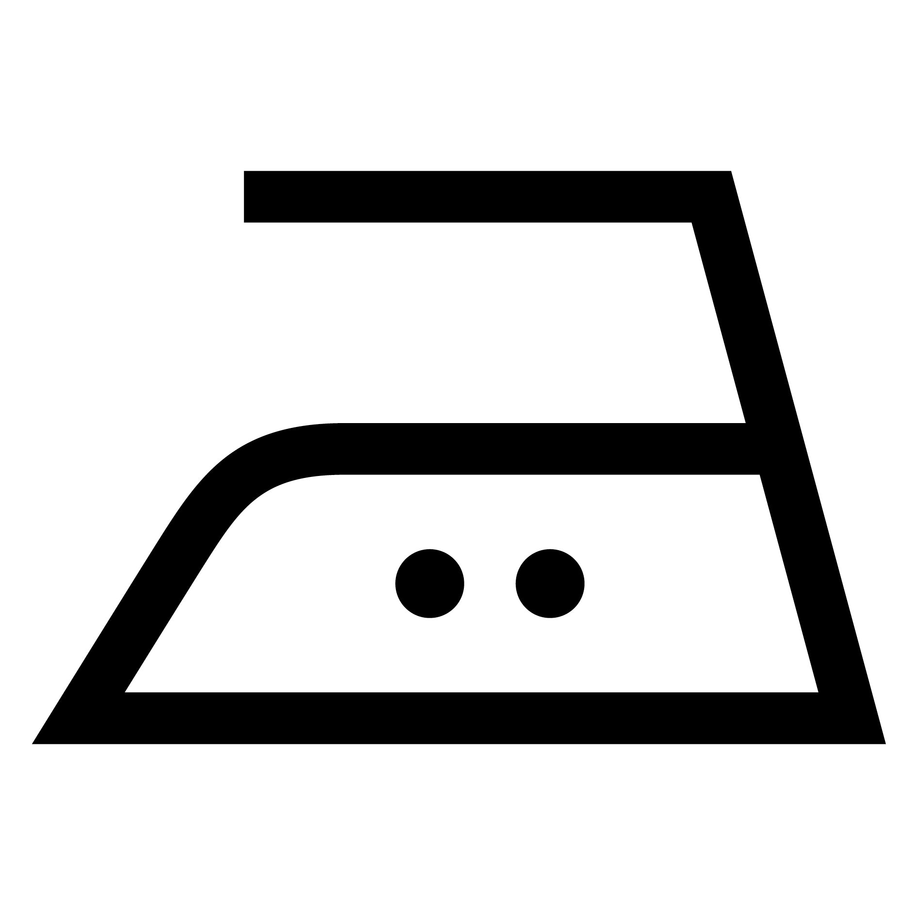 Black iron symbol with two dots inside.